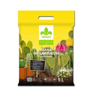 Ziemia do kaktusów KRONEN w żółtym 5L worku. Specjalna ziemia dla kaktusów i sukulentów.