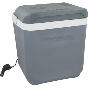 Campingaz Powerbox Plus 24L, szara termoelektryczna lodówka turystyczna z wtyczką 12V.