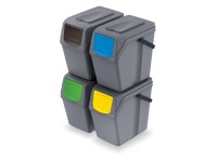 Kosz na śmieci SORTIBOX wąski 4x25 l mix
