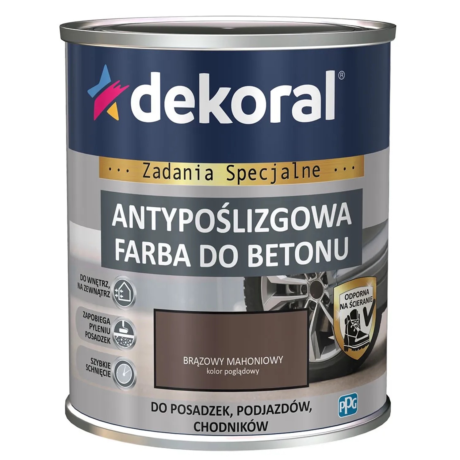 Dekoral Farba do betonu 0,75l mahoniowy brąz