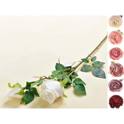 Róża sztuczna gałązka mix kolorów - 68 cm