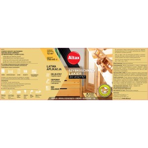Altax szybkoschnący lakier do wnętrz, puszka 750ml. Ochrona i wykończenie drewna.