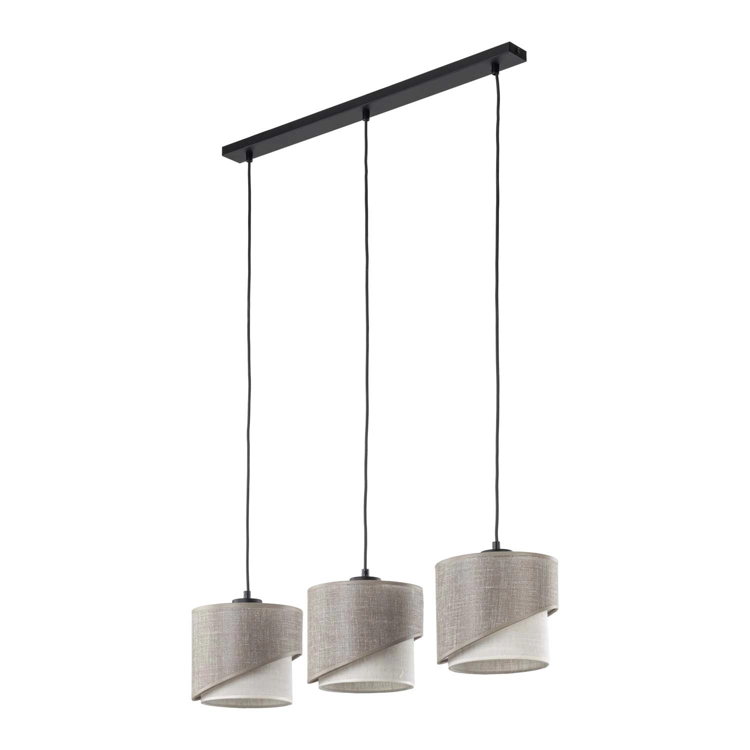 TK Lighting Lampa wisząca ELBRUS LINEN listwa 3 xE27 15W kremowa