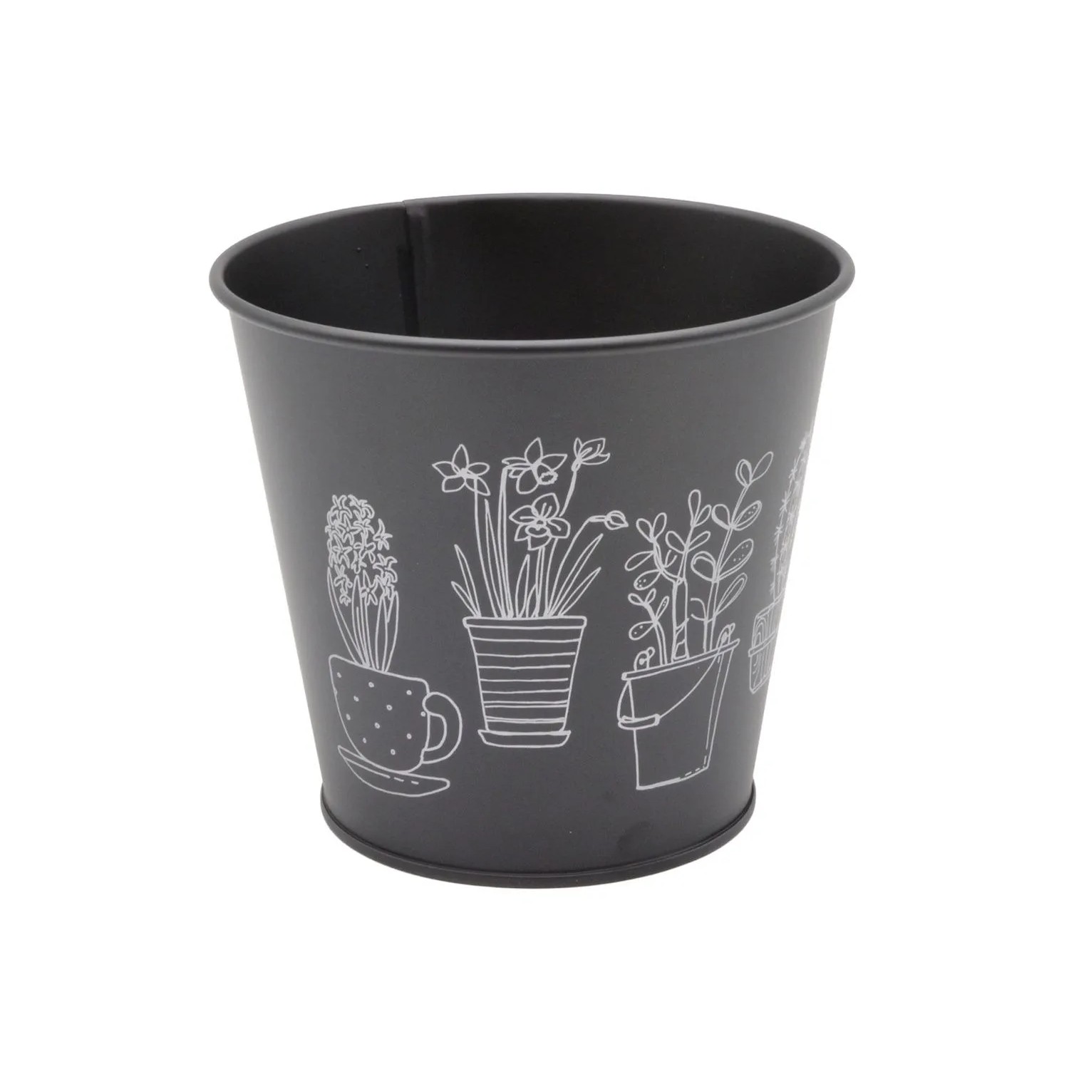 Osłonka metal Inga black - 14x12,6 cm