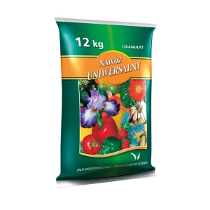 Opakowanie nawozu uniwersalnego, 12 kg, granulat.