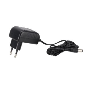 Czarna ładowarka t.b.t. do akumulatorów elektronarzędzi.