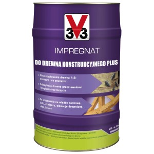 Lazura do drewna konstrukcyjnego, fioletowa puszka. Chroni przed owadami i grzybami.