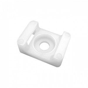 Biały uchwyt do opasek kablowych t.b.t. do mocowania opasek.