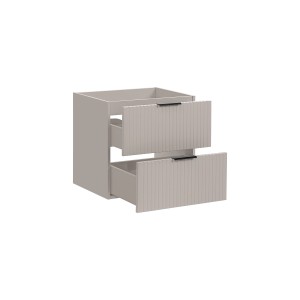 t.b.t. Szafka pod umywalkę z dwiema szufladami w kolorze szarym, część zestawu mebli łazienkowych.