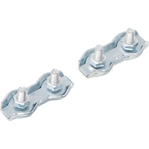 Dwa zaciski do lin stalowych t.b.t. wykonane z metalu do Liny.