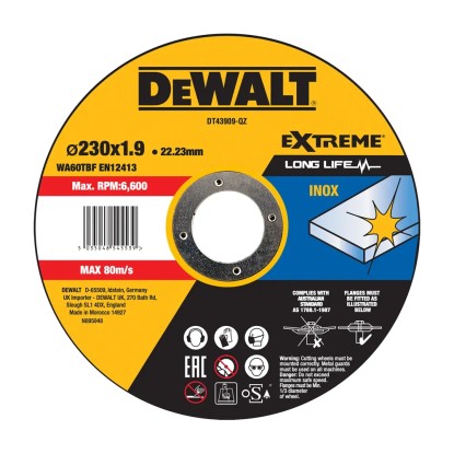 Dewalt Tarcza do cięcia stali nierdzewnej 230 mm