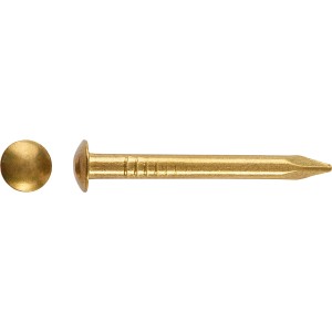 Mosiądzowany kołek z okrągłą główką LUX, 2x20 mm, idealny do mocowań dekoracyjnych.