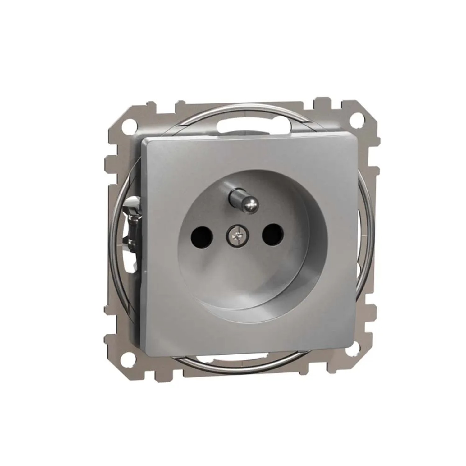 Schneider Electric Gniazdo Sedna D&E pojedyncze z uziemieniem aluminium
