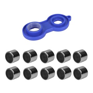 Zestaw 10 dysz mieszających i klucza montażowego. Idealny do armatury.