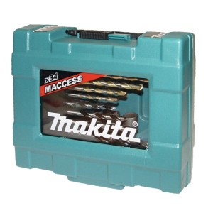 Zestaw wierteł Makita w turkusowej walizce, 34 sztuki.