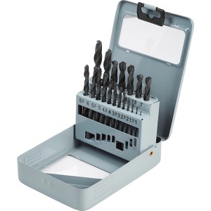 Zestaw wierteł LUX Classic, 19-częściowy (1-10 mm) w metalowym pudełku.