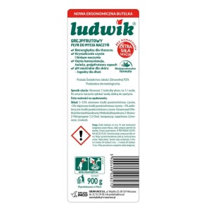 Ludwik grejpfrutowy płyn do mycia naczyń. Skuteczny i delikatny dla skóry dłoni.