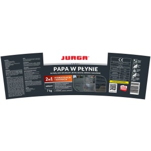 Jurga papa w płynie, antracyt, 7kg, na papę, beton, blachę i drewno. Do hydroizolacji i dekoracji.