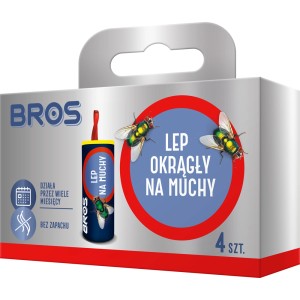 Lep na muchy BROS, 4 sztuki. Skuteczny, bezzapachowy łapacz owadów do użytku w pomieszczeniach.