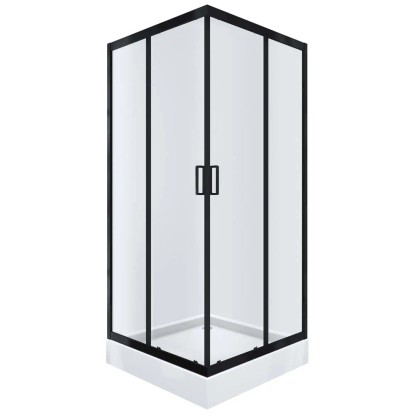 KABI Kabina Ideal 90 czarny mat z brodzikiem