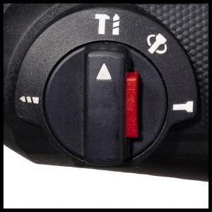 Zbliżenie na przełącznik funkcji wiertarko-młotka akumulatorowego Einhell TE-HD 18/20 Li.