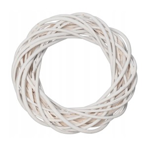Wianek wiklinowy okrągły biały - 25 cm