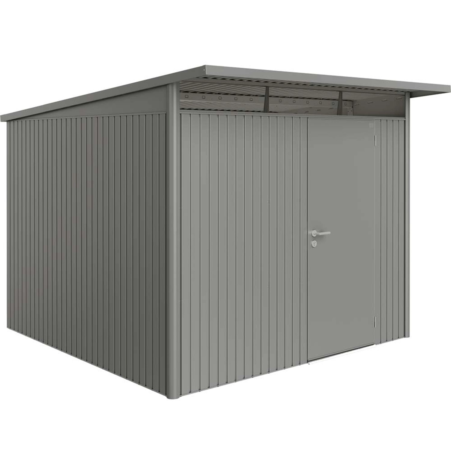 Biohort Domek ogrodowy szary kwarc drzwi pojedyncze - 260 x 380 cm