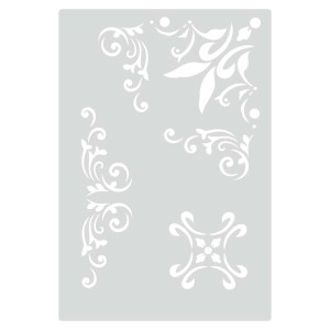 Szablon t.b.t. z kwiatowymi ornamentami do dekoracji ścian.