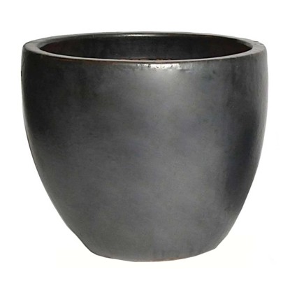 Donica ceramiczna Egg pot czarna - 38 x 32 cm