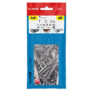 t.b.t. Kołki 6x40 mm, 50 sztuk, do śrub i mocowań.