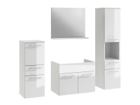 JANA Meble Zestaw mebli łazienkowych Rita biały połysk 4 elementy