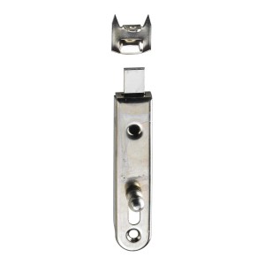 Zamek meblowy prosty 70 mm niklowany 2 sztuki do przykręcania do drzwi meblowych.