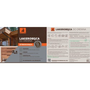 Lakierobejca do drewna Dragon, 5L. Do wewnątrz i na zewnątrz, szybkoschnąca.