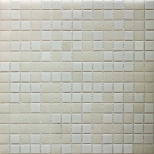 Kwadratowa mozaika t.b.t. w odcieniach bieli i beżu.