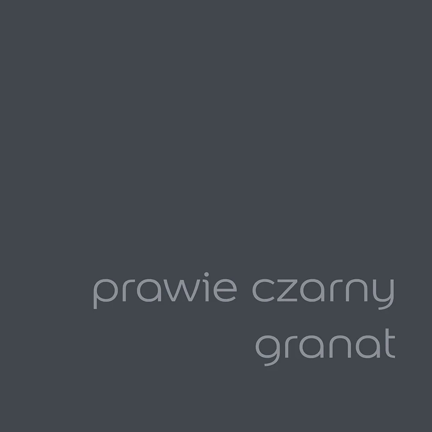 Próbka koloru farby ściennej t.b.t., ciemny, prawie czarny antracyt.