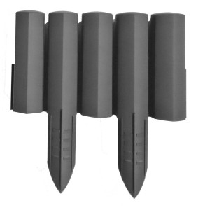 Szara palisada t.b.t. do obrzeży ogrodowych. Praktyczne obrzeże rabaty.