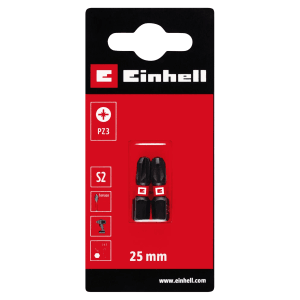 Zestaw bitów udarowych Einhell, 2-częściowy, PZ3, 25 mm. Bity do wkrętarek akumulatorowych i wiertarek.