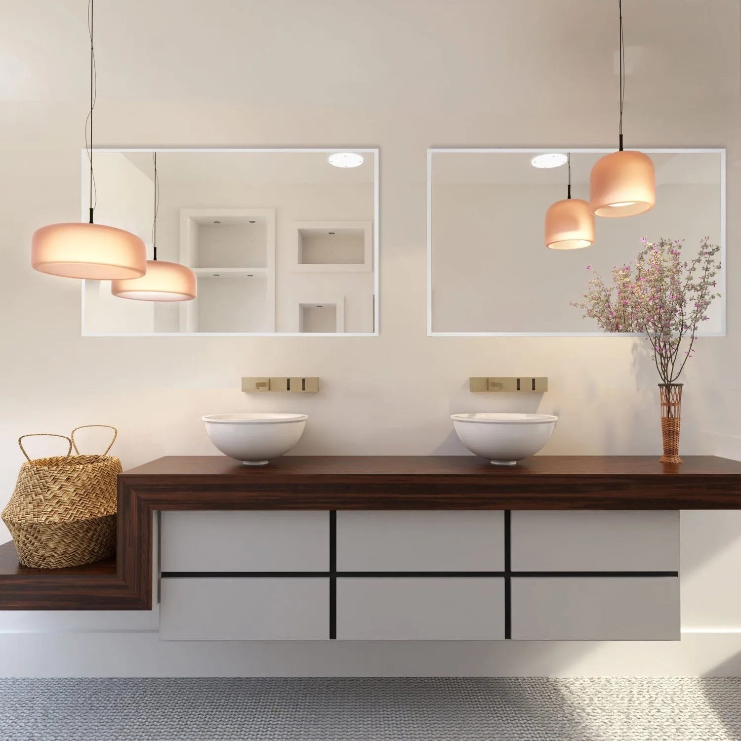 Lustro TBorder Białe bez led 90x60_6