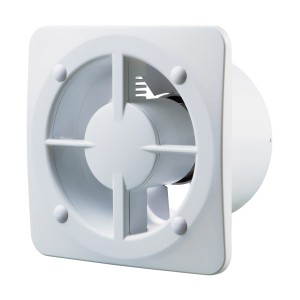Biały, kwadratowy, plastikowy wentylator zewnętrzny t.b.t.