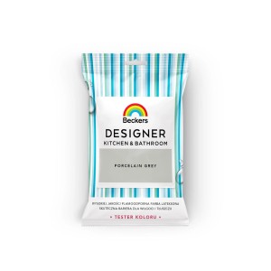 Tester farby "Porcelain Grey" Beckers do łazienek i kuchni. Farba lateksowa w saszetce.