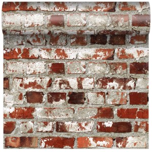 Tapeta t.b.t. z efektem czerwonej cegły do dekoracji ścian.
