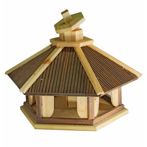 Drewniany karmnik dla ptaków z dachem, idealny do ogrodu. Kategoria: Karmniki dla ptaków.