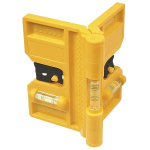 Żółta poziomica kątowa t.b.t. do precyzyjnych pomiarów.