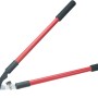 Sekator kowadełkowy (70 cm) z czerwonymi uchwytami i powłoką antyadhezyjną do cięcia w ogrodzie.