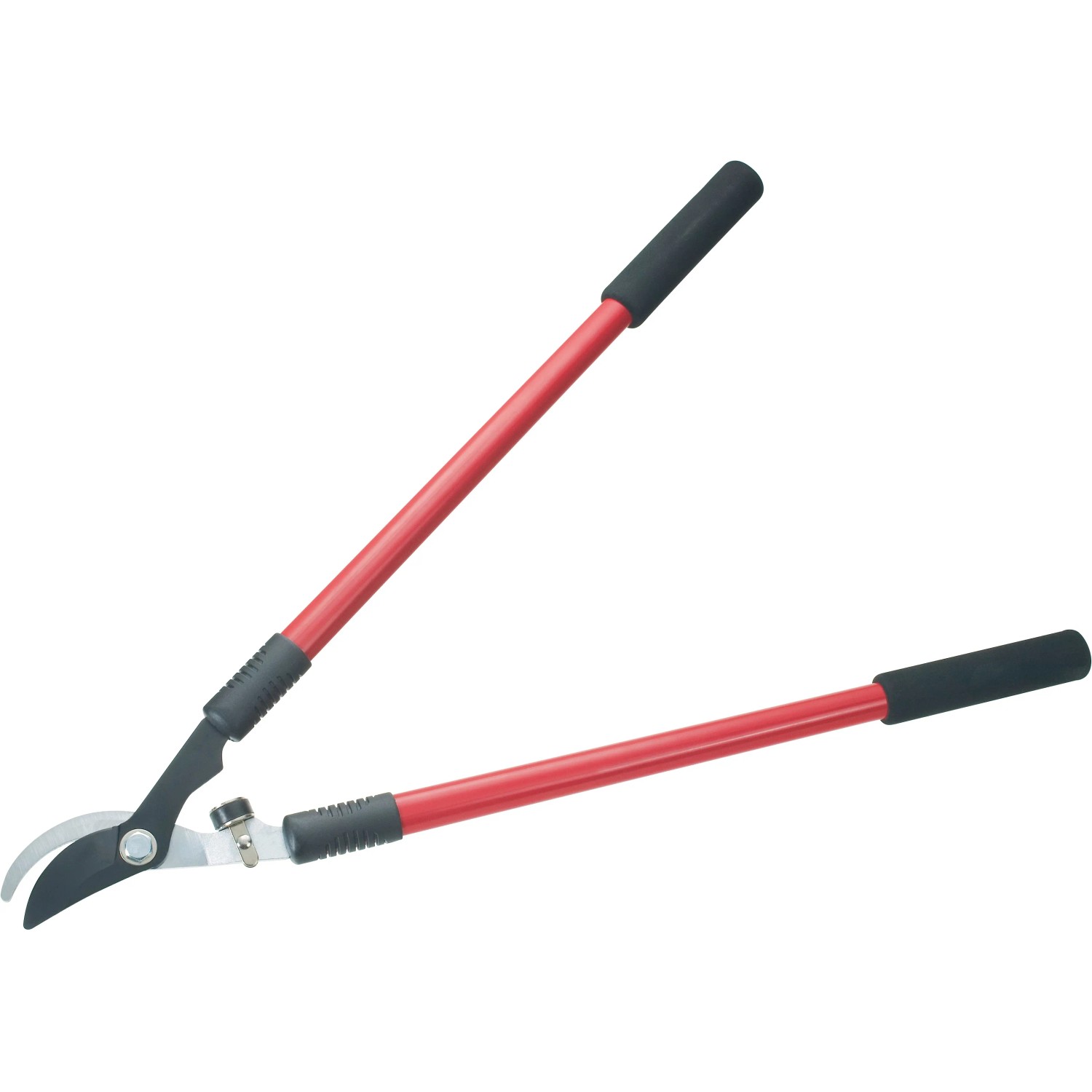 Sekator kowadełkowy (70 cm) z czerwonymi uchwytami i powłoką antyadhezyjną do cięcia w ogrodzie.