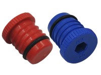 Korki do prób szczelności ciśnienia rur pex 16 mm niebieski + czerwony Korki do prób szczelności ciśnienia rur pex 16 mm niebieski + czerwony