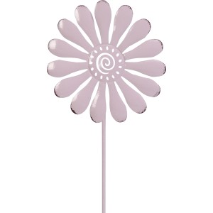 Ozdoba ogrodowa, kwiatek w kolorze antycznego różu, 60 cm, metalowa, do rabat i donic.