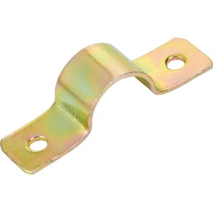 Żółty ocynkowany zaczep rygla, 19x15mm, do mocowania rygla, odpowiedni do użytku zewnętrznego.