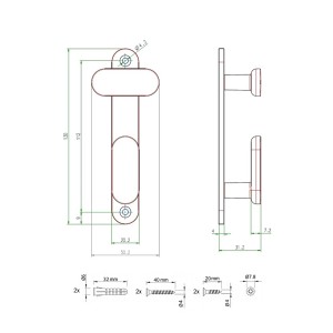Schwinn Wieszak meblowy czarny mat 13x5x3,1 mm