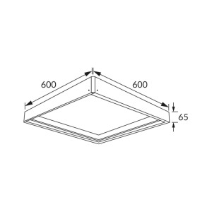 Struhm Rama instalacyjna nastropowa do paneli LED HUGO/MINGE 65mm biała